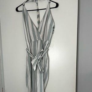 A&F green and white halter jumpsuit. Size M